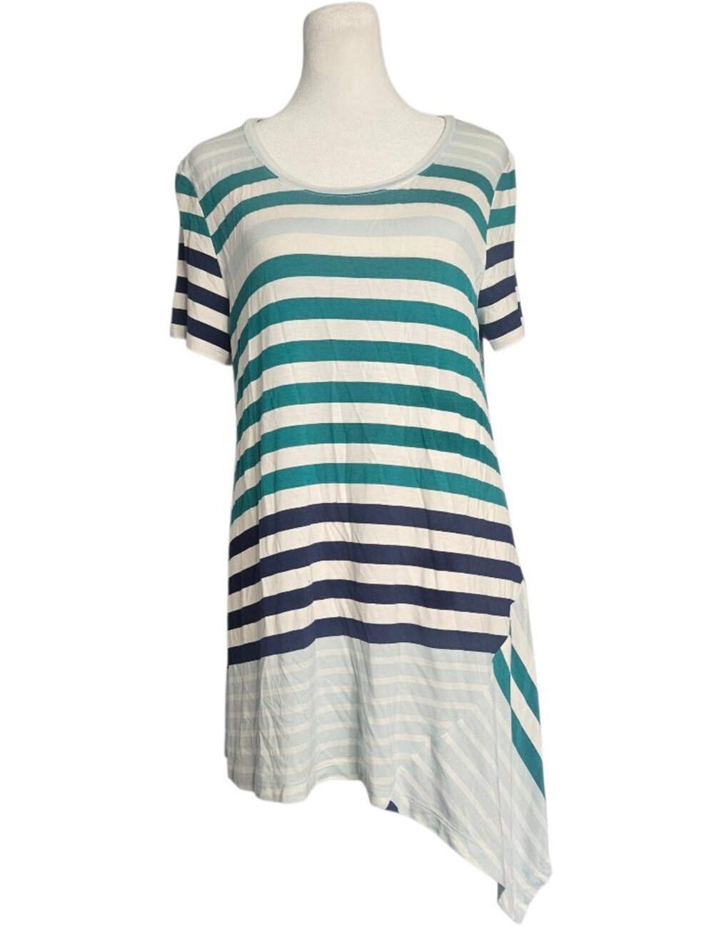 NWT Anthropologie Little Yellow Button Women's L Asymmetric Shirt Stripes Tunic